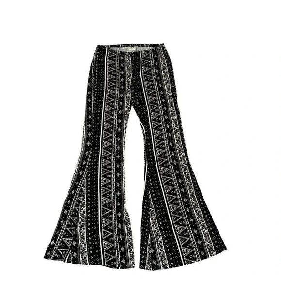 H.I. P Retro Aztec Tribal Soft White Black Y2K Flare Bell Pull on SZ M #1943 - Picture 1 of 14